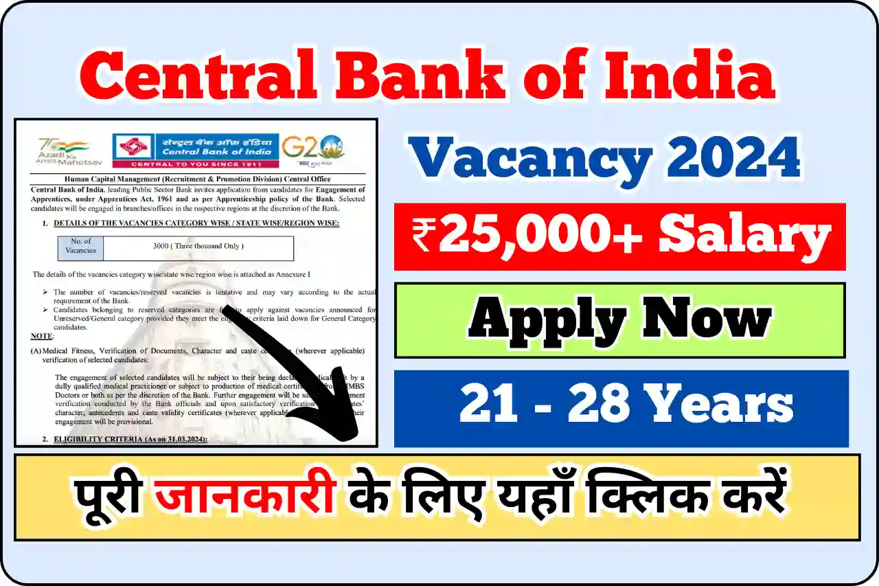 Central Bank of India Vacancy 2024