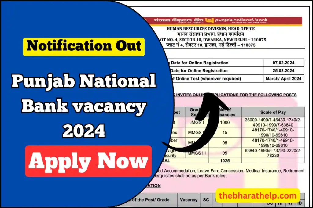 Punjab National Bank vacancy 2024