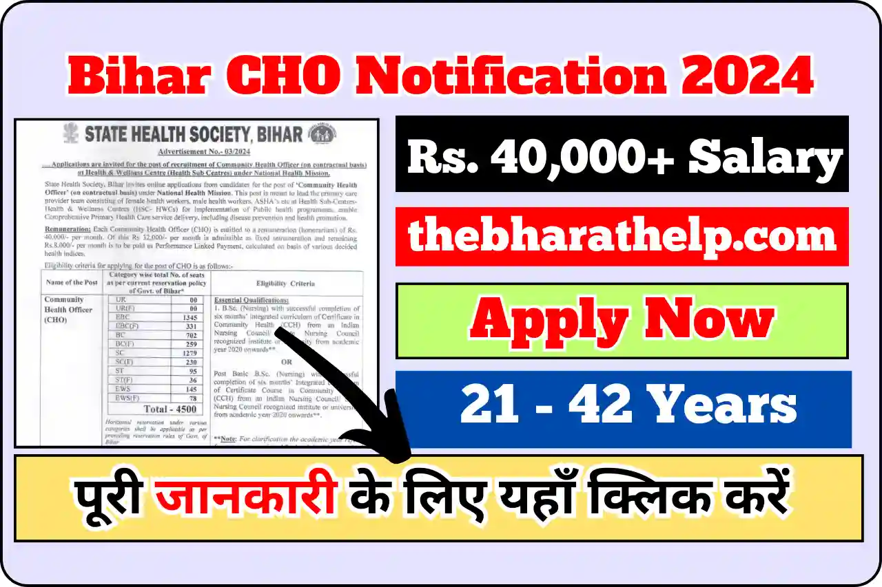 Bihar CHO Notification 2024