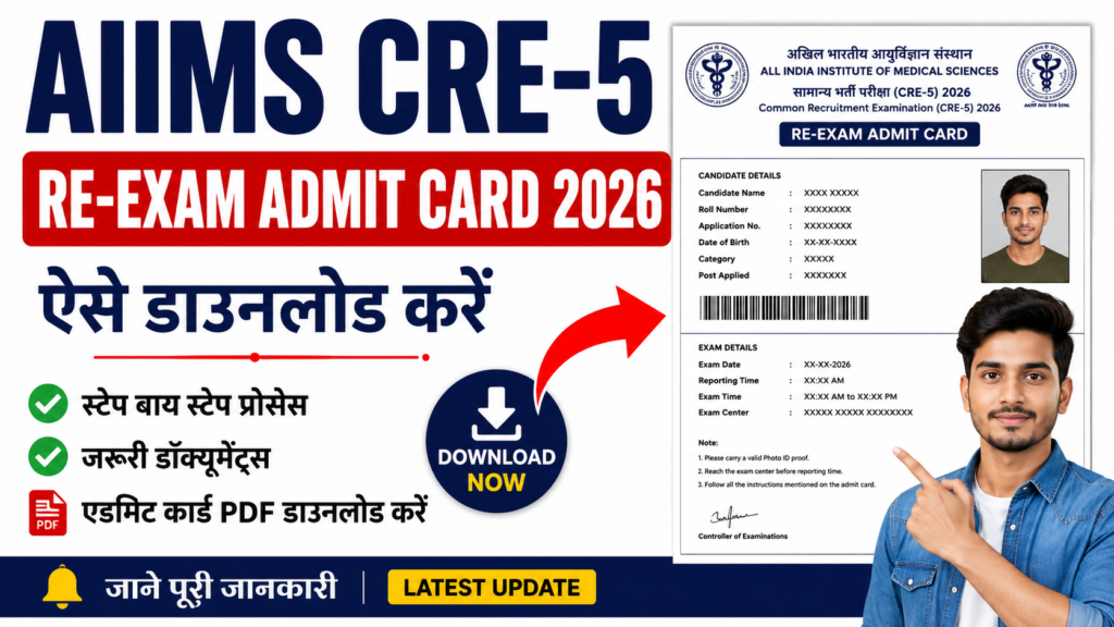 AIIMS CRE-5 Re-Exam Admit Card 2026