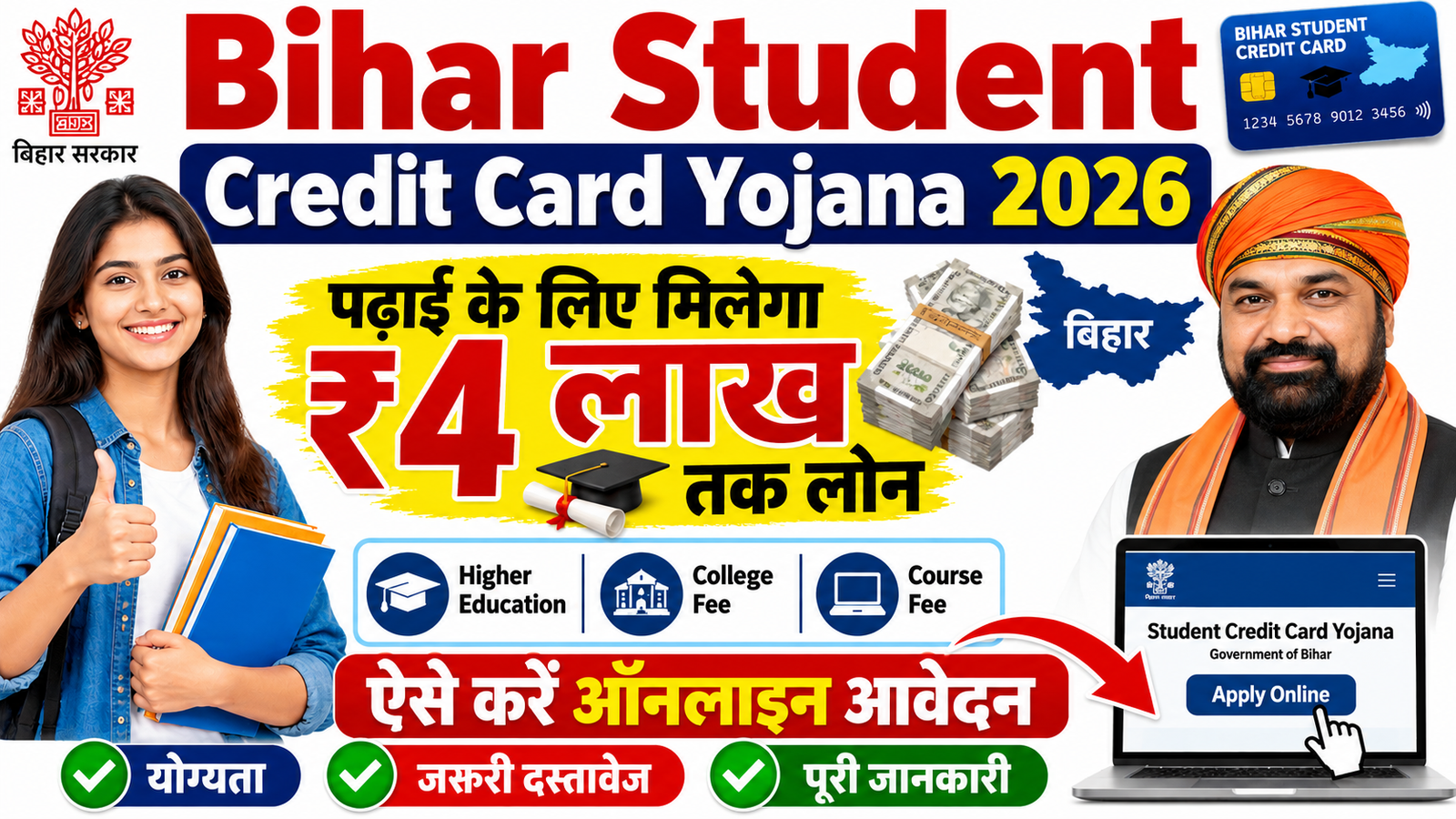 Bihar Student Credit Card Yojana 2026 Ke Liye Online Apply Kaise Kare | Bihar Student Credit Card Yojana 2026 Aawedan Kis Tarah Kare | Bihar Student Credit Card Yojana 2026 Apply Official Link