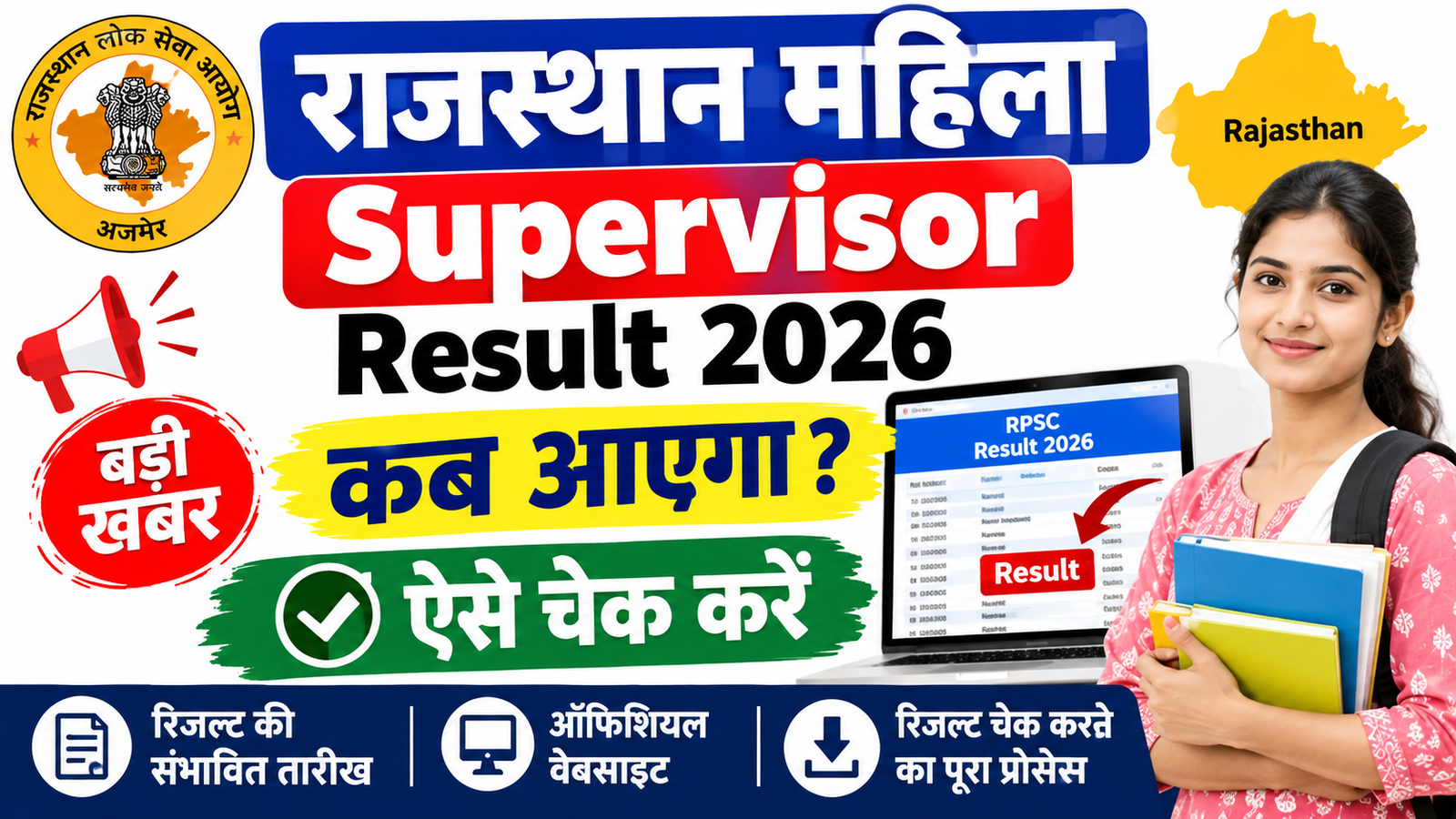 Rajasthan Mahila Supervisor Result 2026