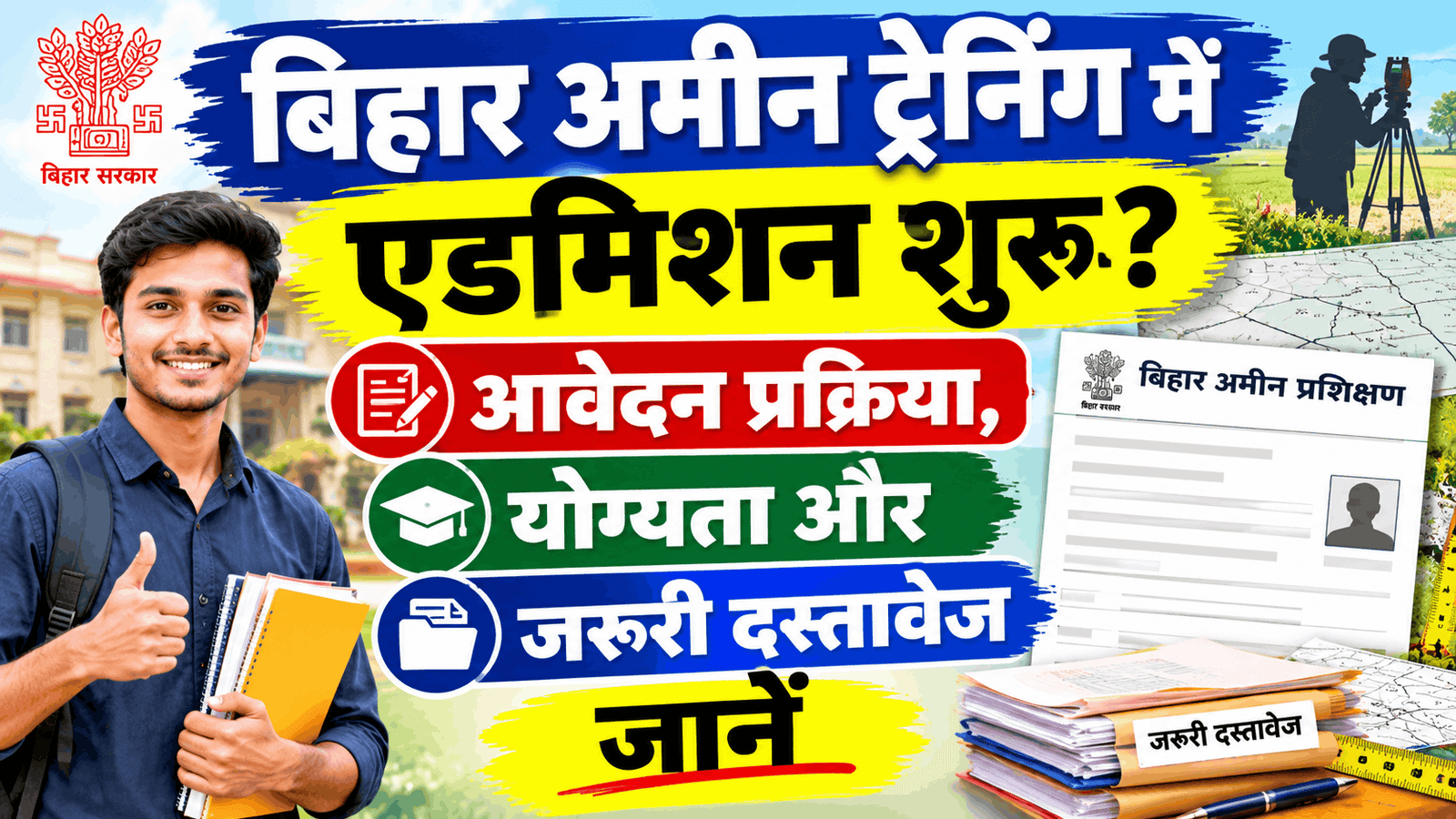 Bihar Amin Training Admission Form 2026 Apply Kaise Kare