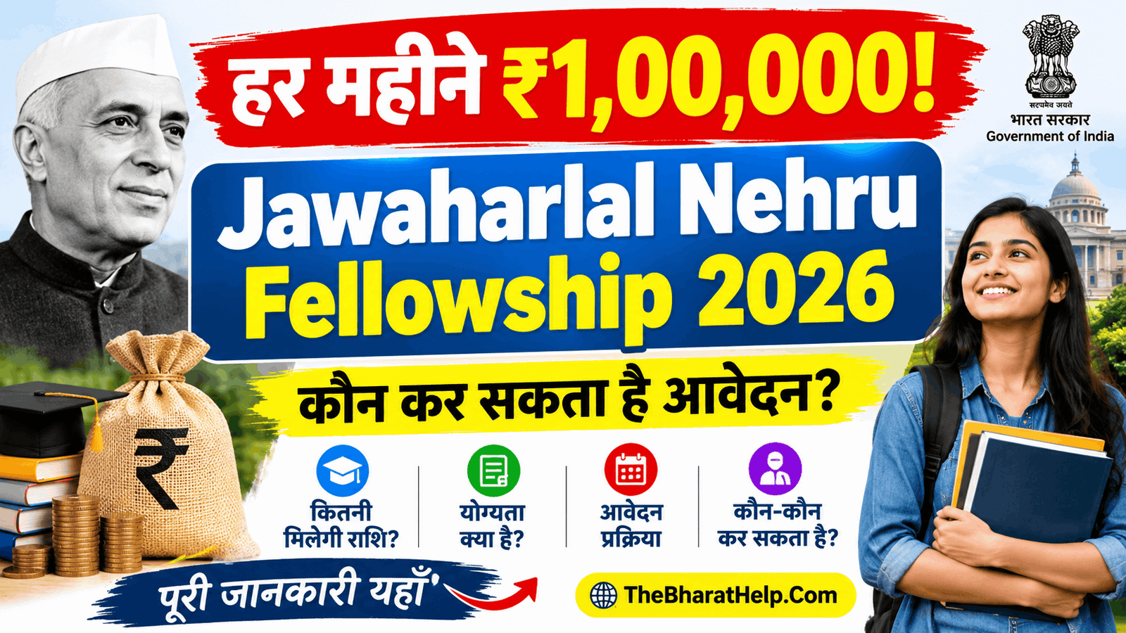 Jawaharlal Nehru Fellowship 2026 Online Apply Kaise Kare