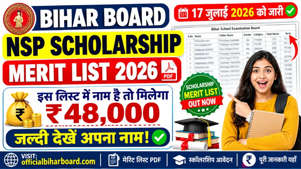 Bihar Board NSP Scholarship Merit List 2026