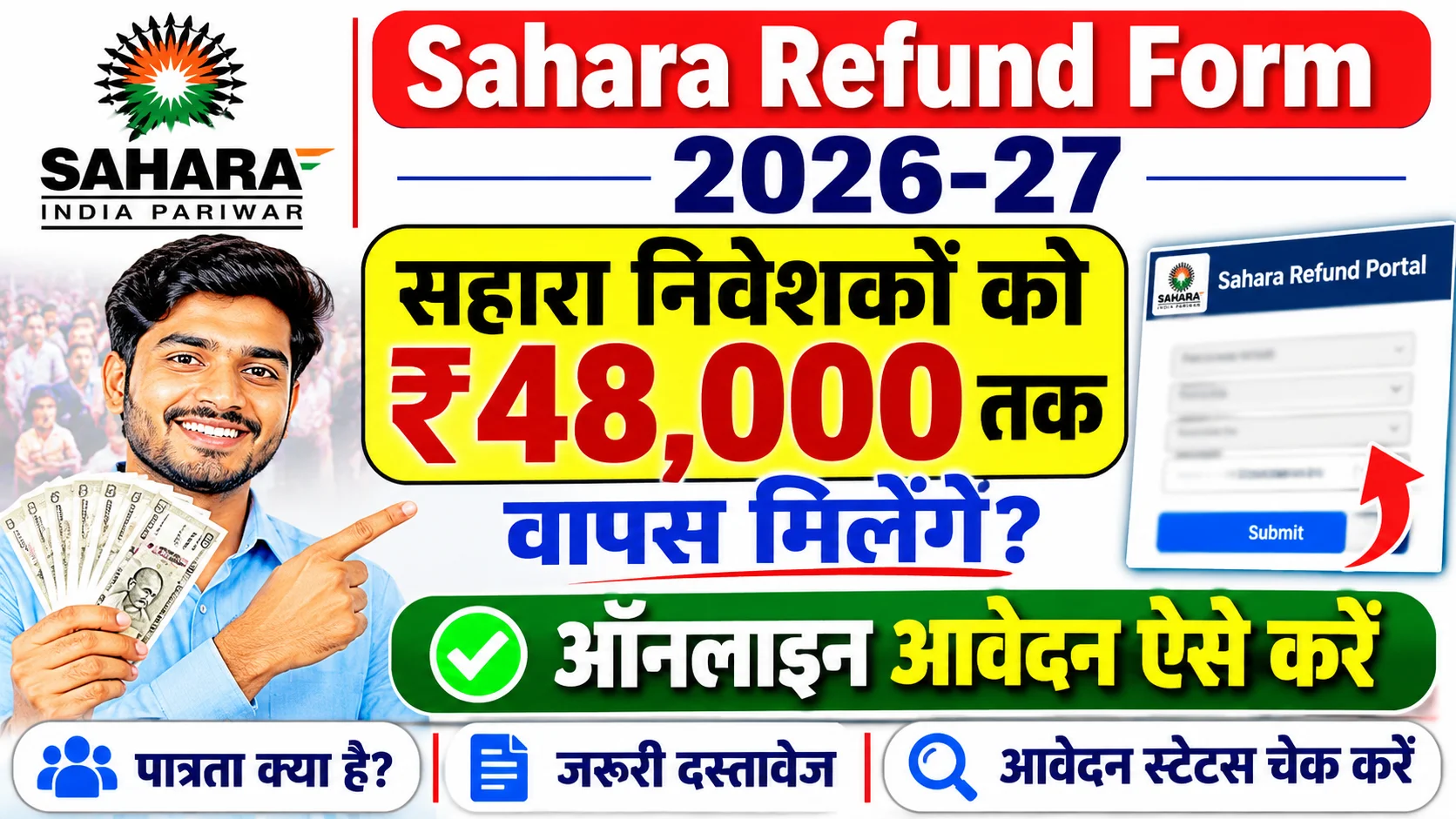 Sahara Refund Form 2026-27